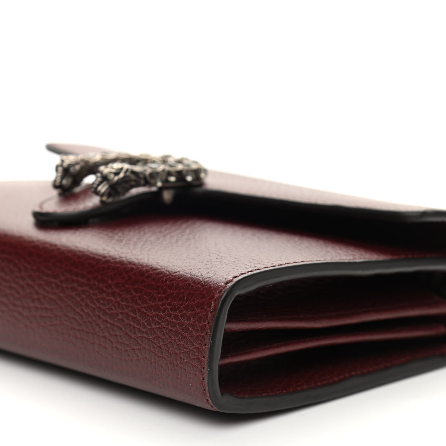 Gucci Dollar Calfskin Crystal Mini Dionysus Chain Wallet Vintage Bordeaux 10 of 11