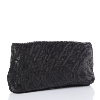 Louis Vuitton Calfskin Quilted Monogram Altair Clutch Black 3 of 8
