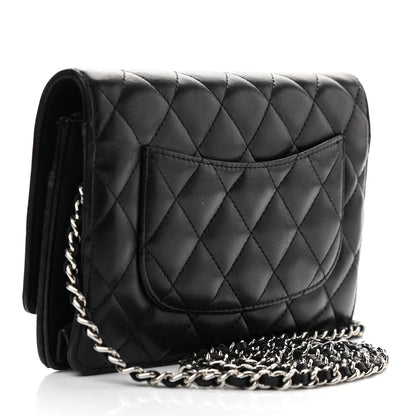 Chanel Lambskin Quilted Wallet On Chain WOC Black 3 of 10