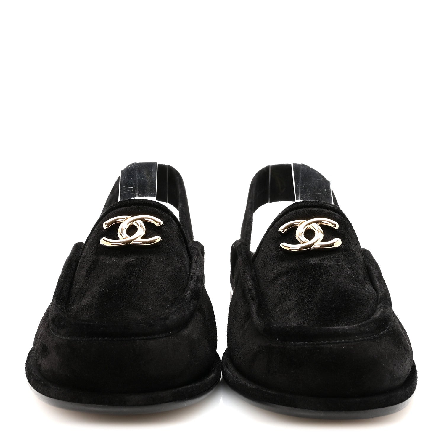 Chanel Suede Calfskin CC Slingback Loafers 39 Black 3 of 9