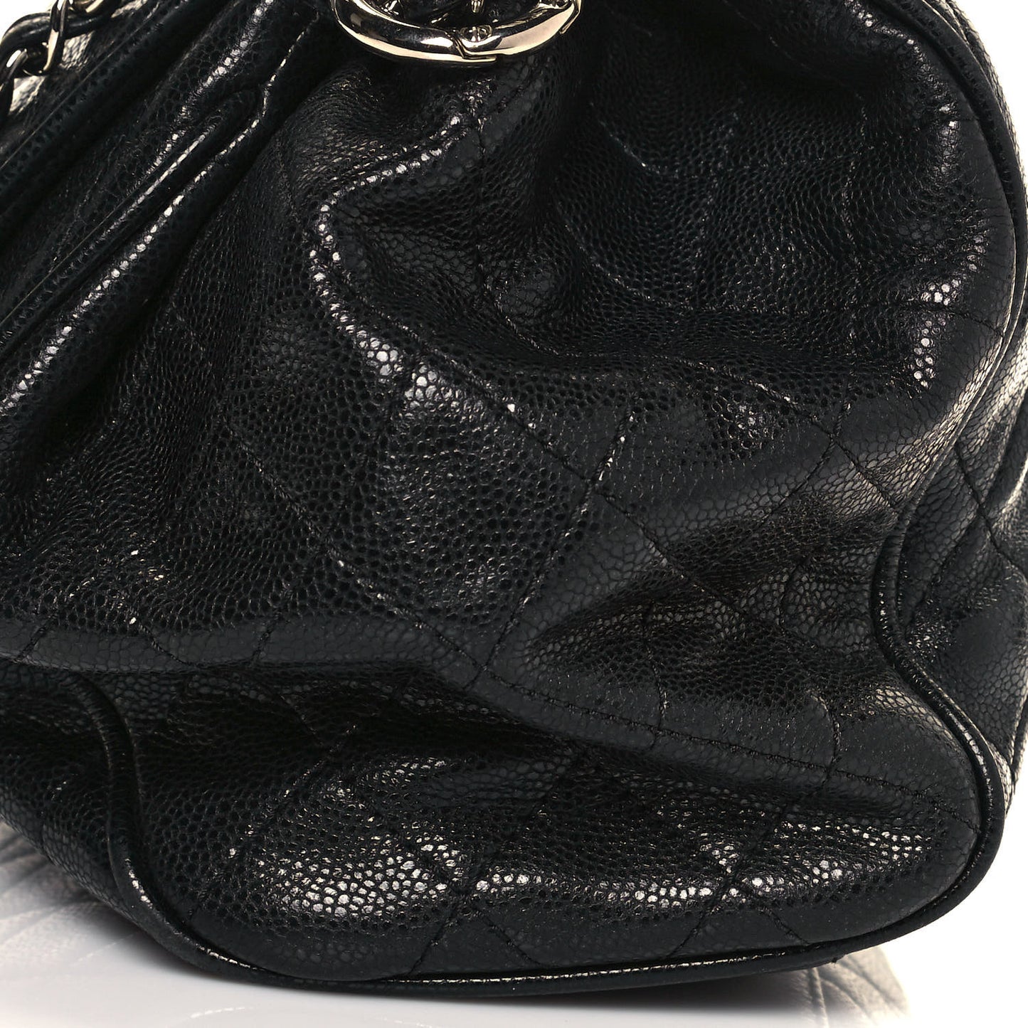 Caviar Quilted Timeless Accordion Flap Black