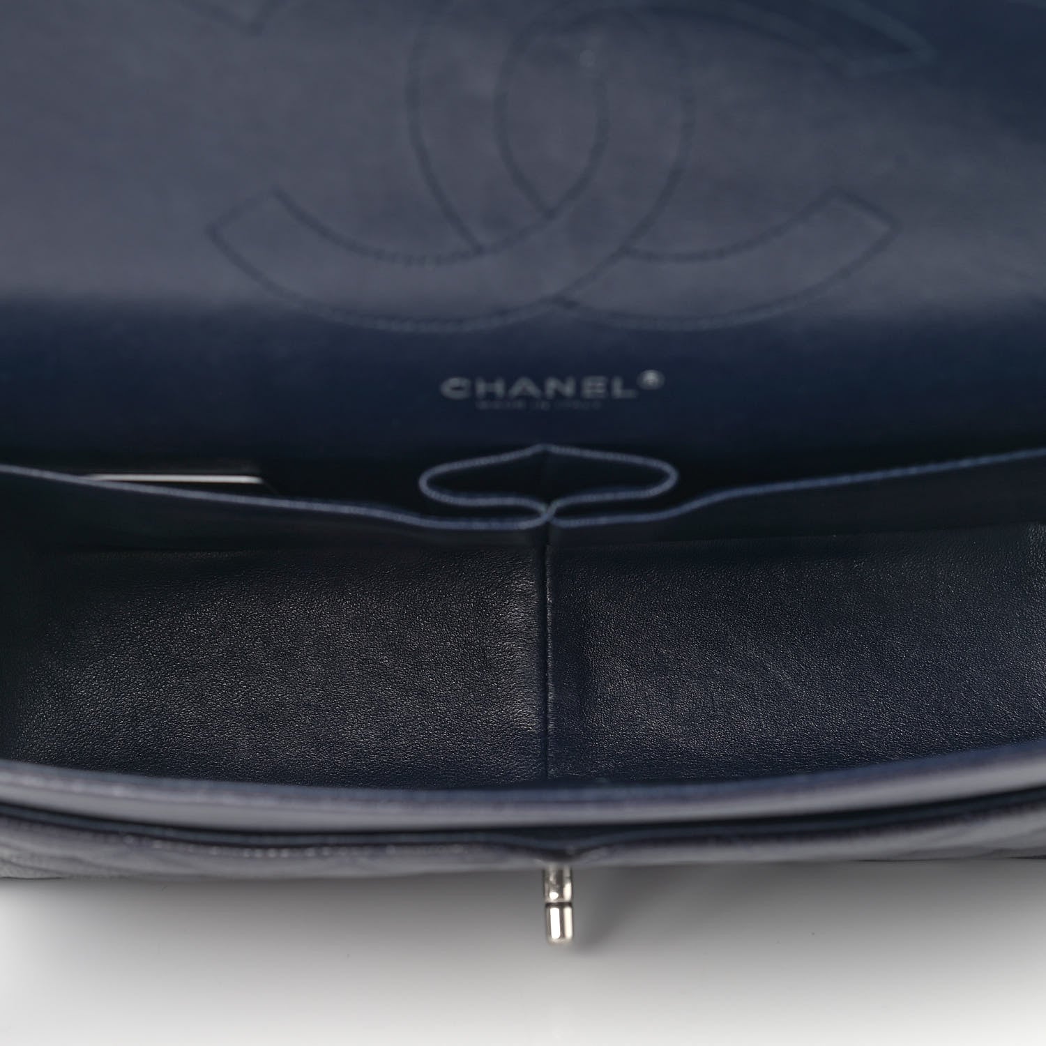 Chanel Caviar Quilted Jumbo Double Flap Navy Blue 5 of 10