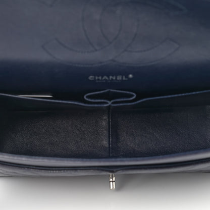 Chanel Caviar Quilted Jumbo Double Flap Navy Blue 5 of 10