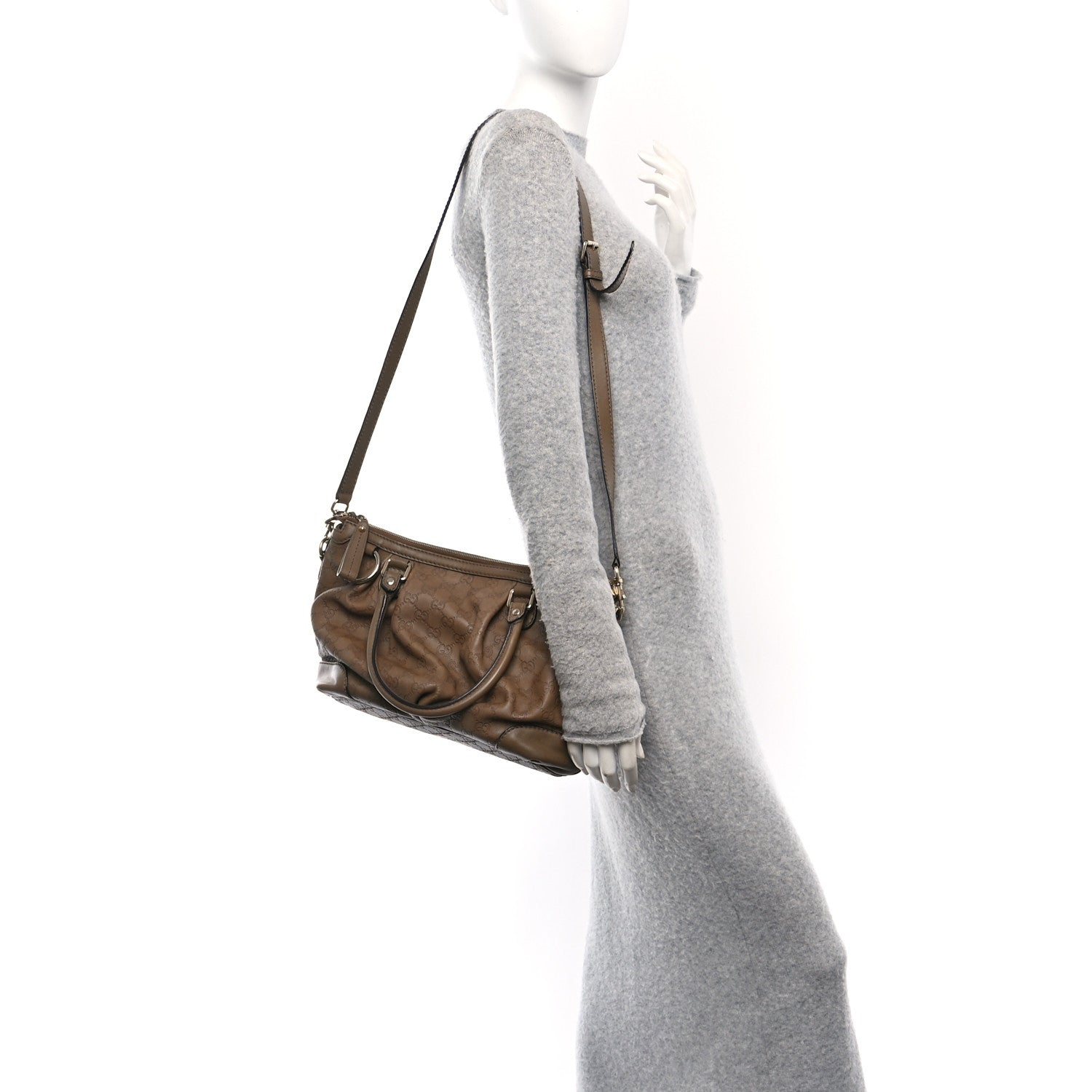 Gucci Guccissima Medium Sukey Top Handle Bag Beige 2 of 11