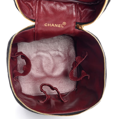 Chanel Lambskin Quilted Vanity Cosmetic Case Black 5 of 11
