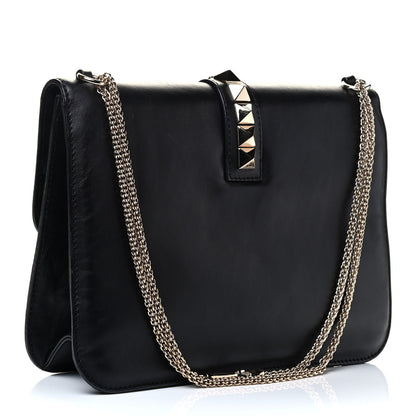 Valentino Garavani Vitello Extra Large Glam Lock Rockstud Flap Black 2 of 4