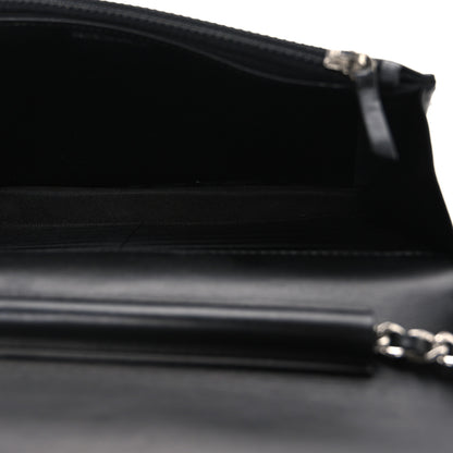 Chanel Lambskin Camellia Studded Wallet on Chain WOC Black 5 of 11