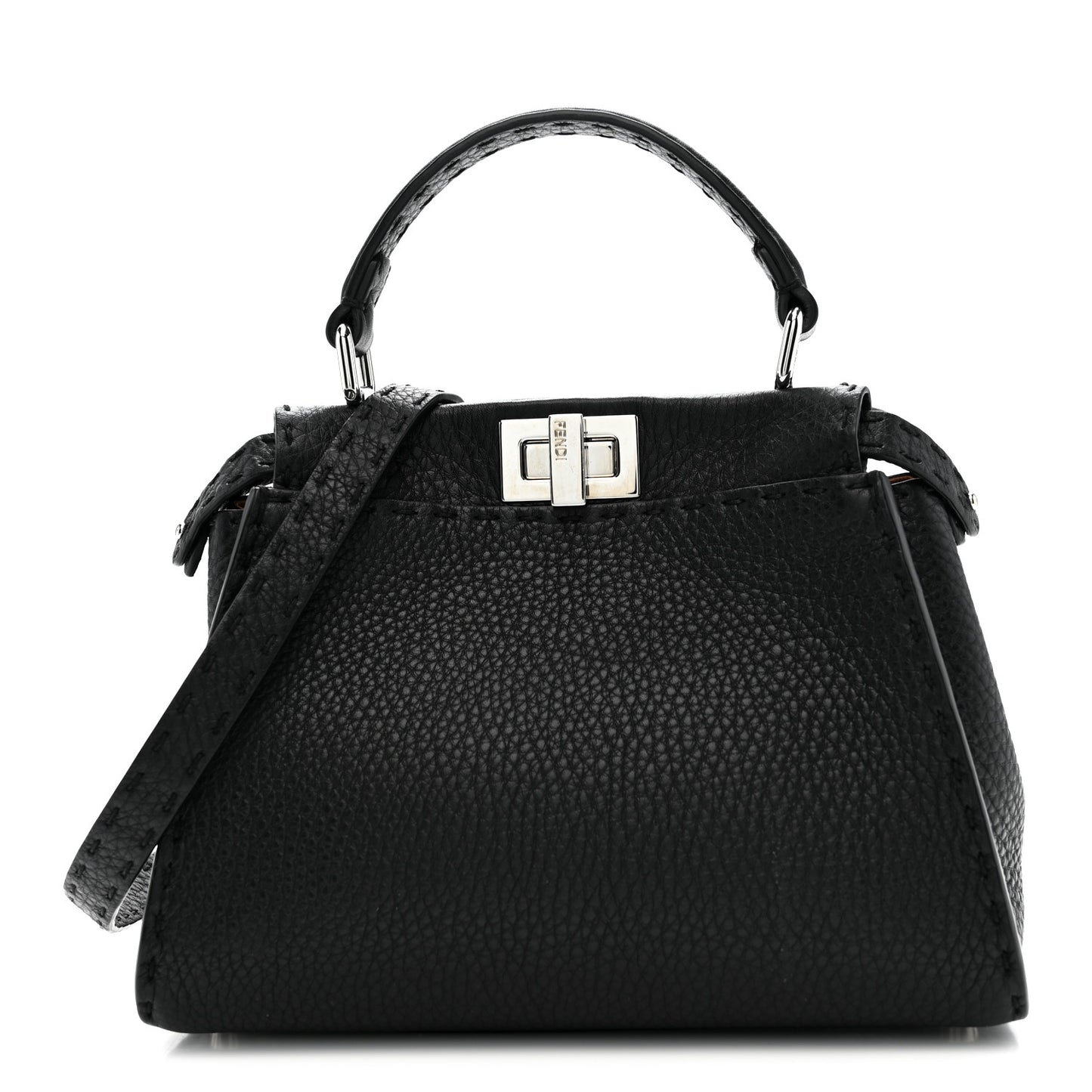 Cuoio Romano Selleria Bi-Color Mini Peekaboo Iconic Satchel Black Mou