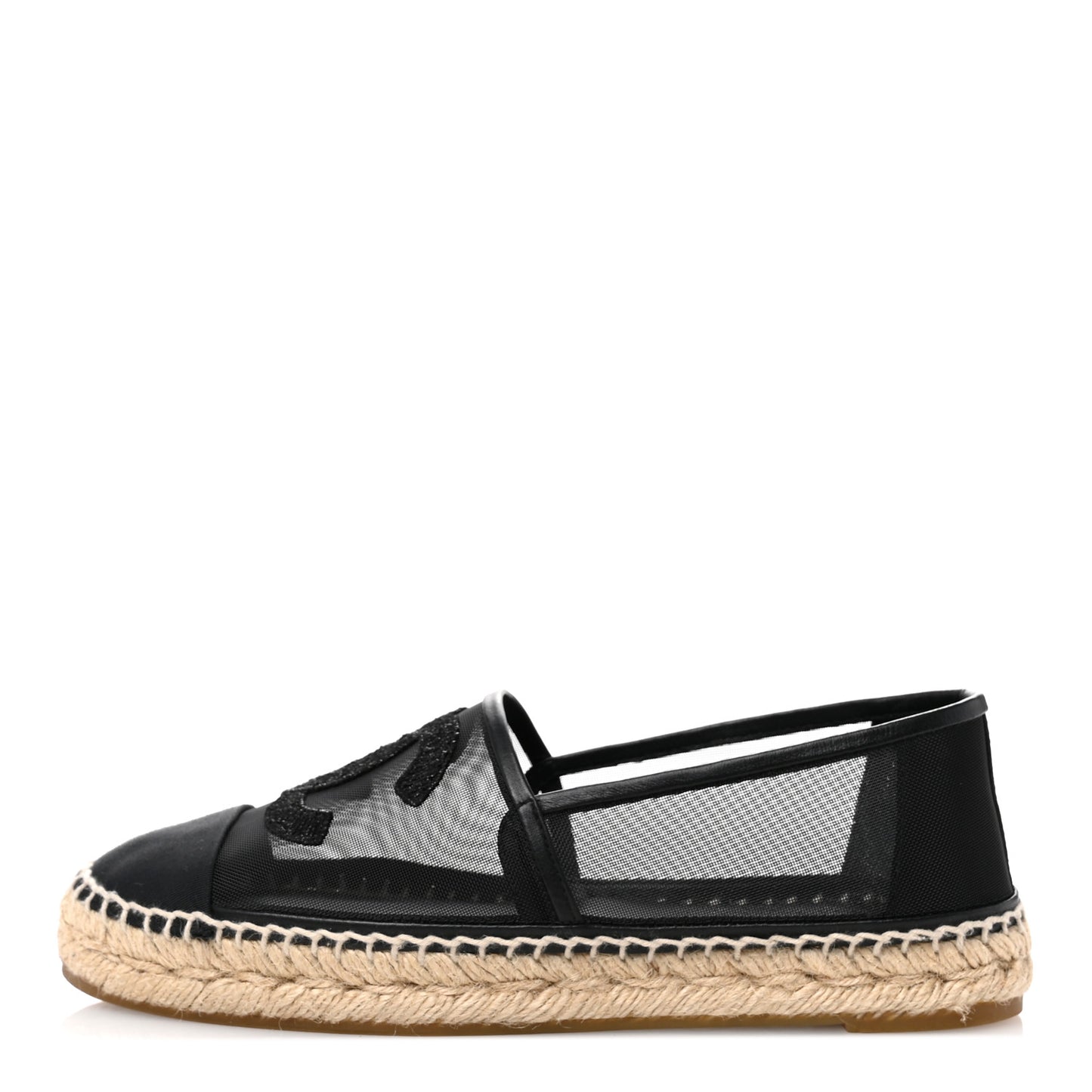 Mesh Grosgrain CC Espadrilles 38 Black