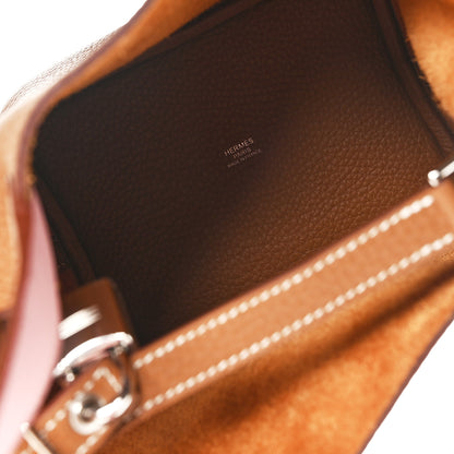 Hermes Taurillon Clemence Swift Eclat Picotin Lock 18 PM Gold Rose Sakura 5 of 11