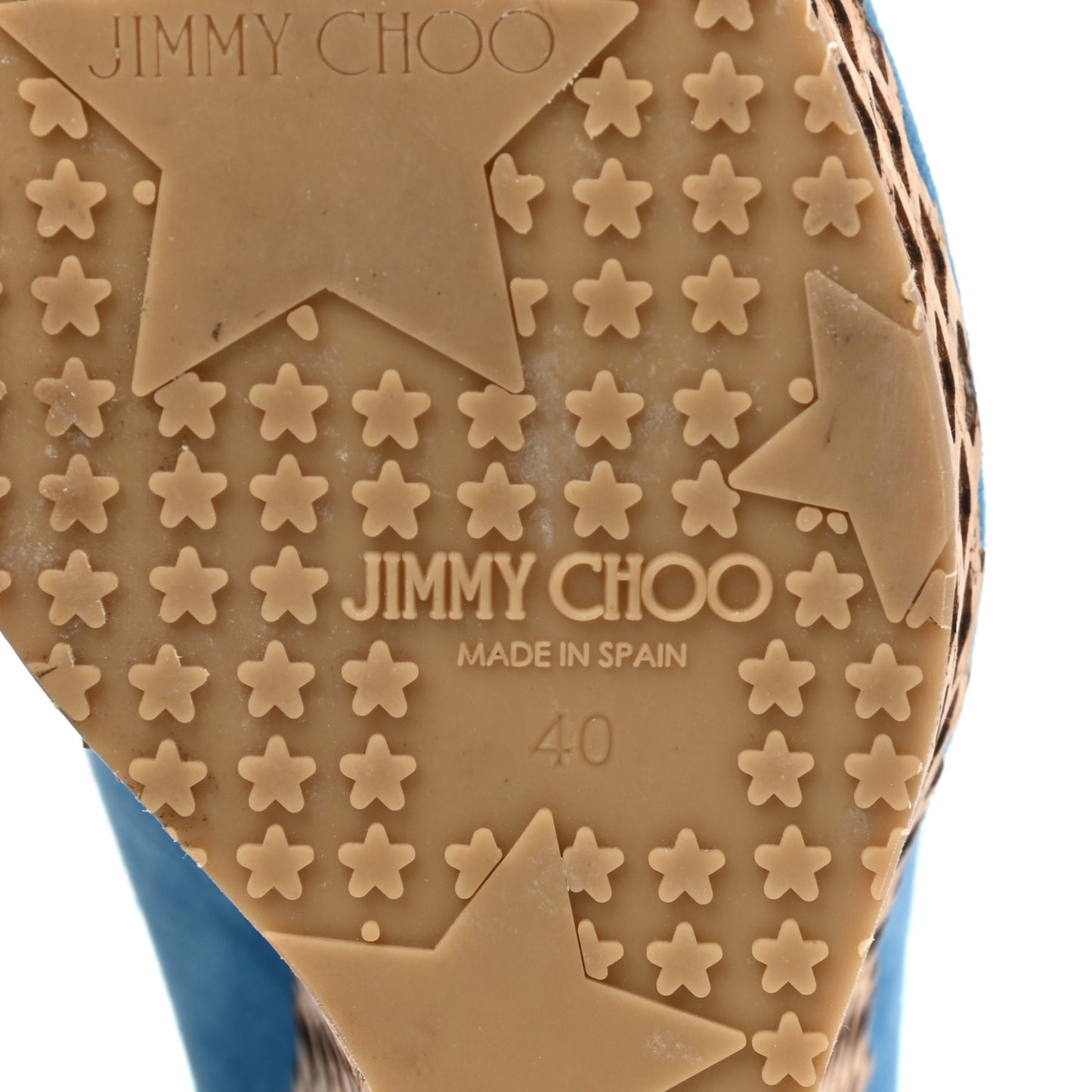 Suede Cork Pacific 120 Wedge Sandals 40 Blue