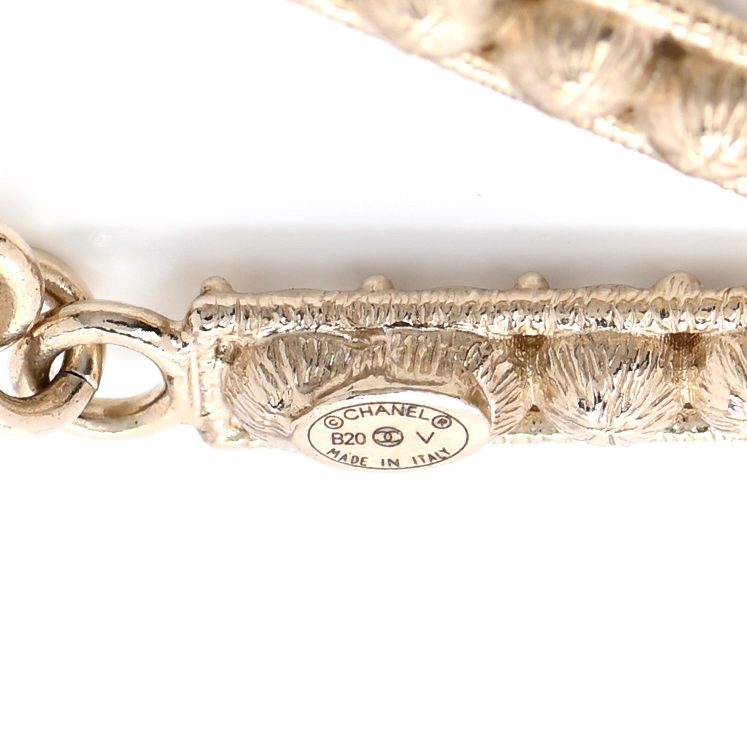 Chanel Crystal Cha-Nel Logo Drop Earrings Gold 4 of 4