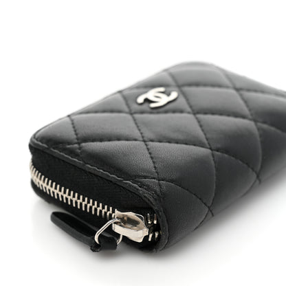 Chanel Lambskin Quilted Zip Coin Purse Black 11 of 14
