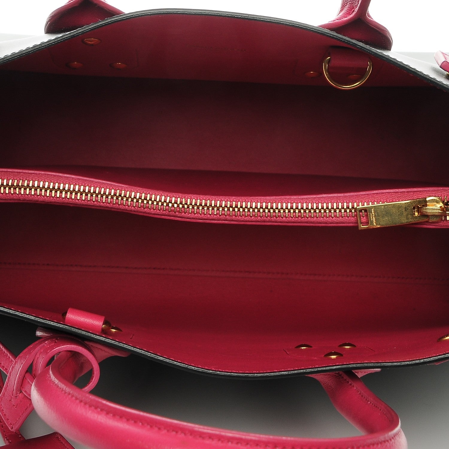 Saint Laurent Grained Calfskin Small Sac De Jour Black Pink 5 of 7