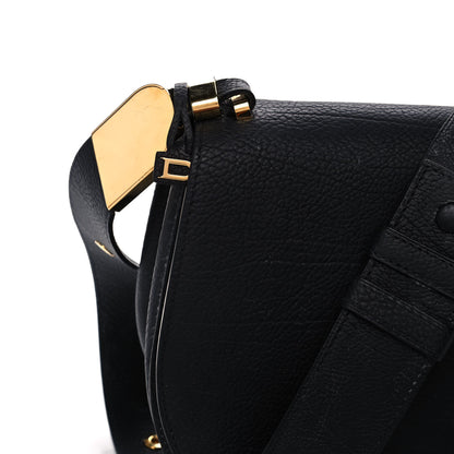 Delvaux Crispy Calfskin Le Mutin MM Saddle Bag Black 4 of 12