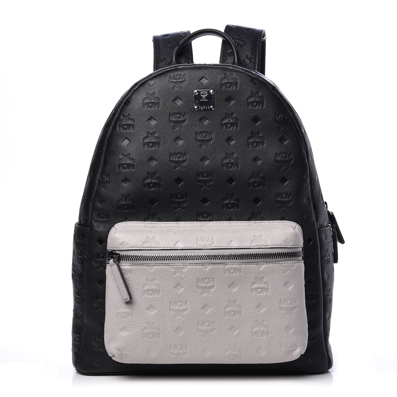 MCM Calfskin Ottomar Medium Two Tone Monogram Backpack Black 1 of 9