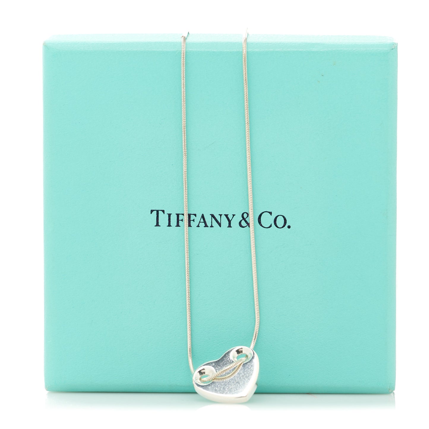 Sterling Silver Flat Heart Pendant Necklace