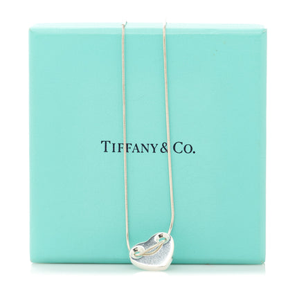 Tiffany Sterling Silver Flat Heart Pendant Necklace 7 of 7