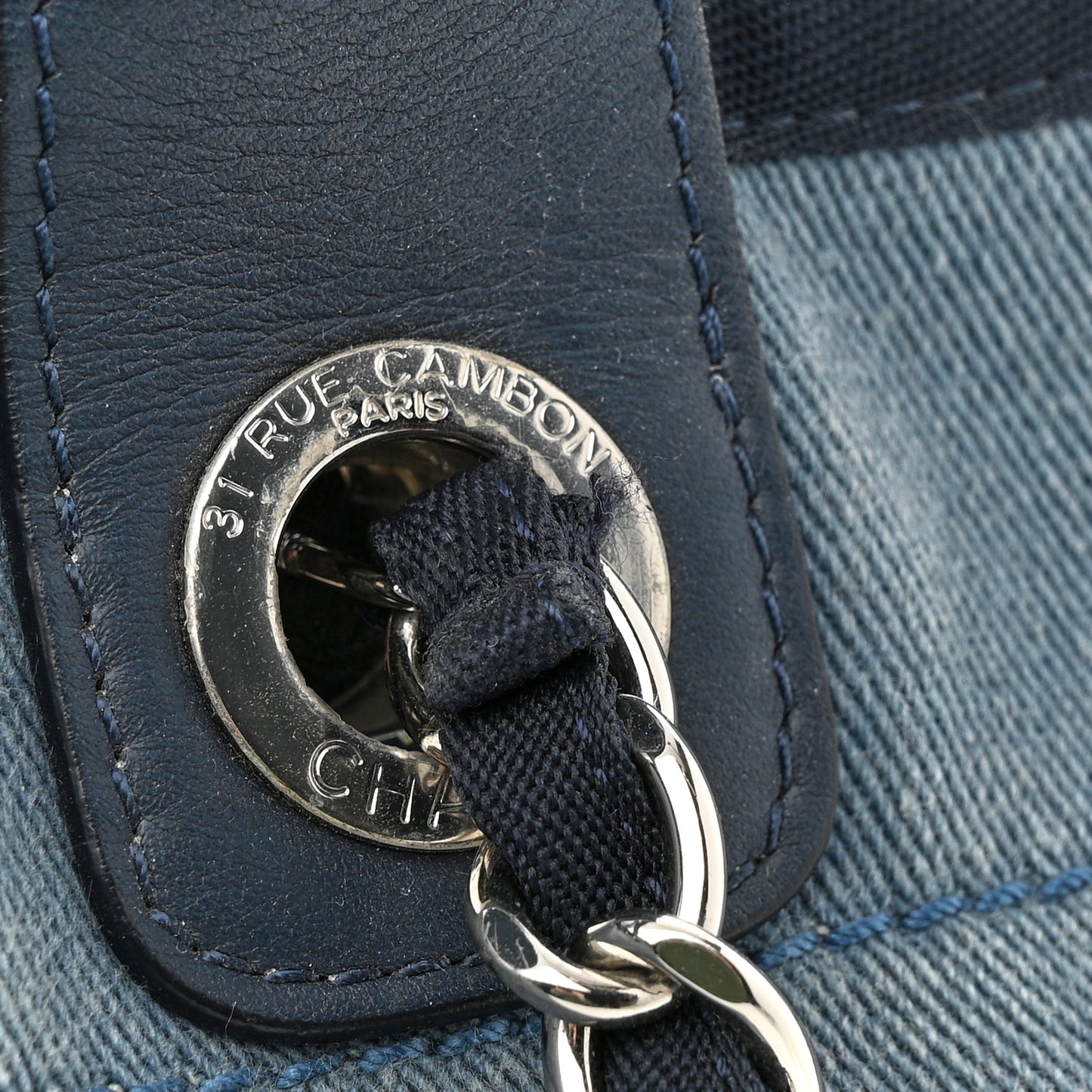 Canvas Sequin Medium Deauville Tote Navy