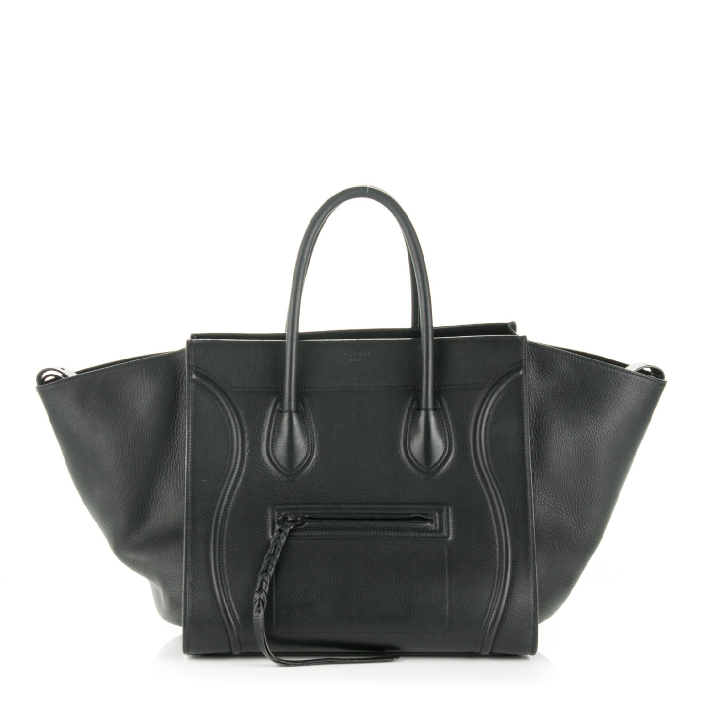 Grained Calfskin Medium Phantom Luggage Black