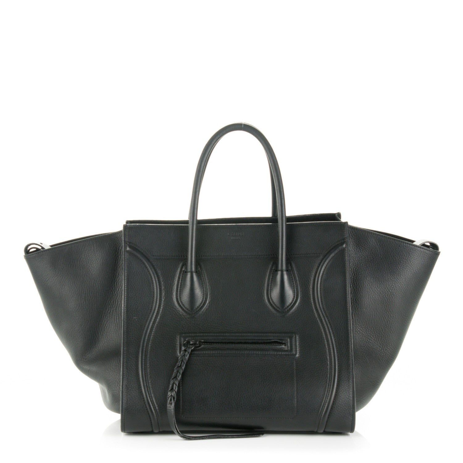Celine Grained Calfskin Medium Phantom Luggage Black 1 of 8