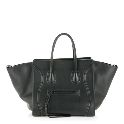 Celine Grained Calfskin Medium Phantom Luggage Black 1 of 8