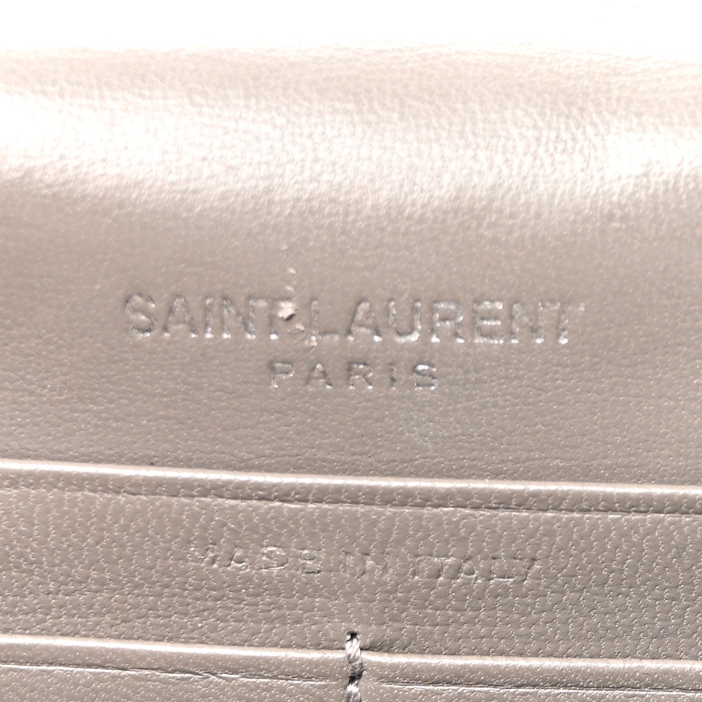 Calfskin Crocodile Embossed Kate Monogram Tassel Chain Wallet Fog