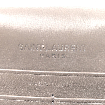 Saint Laurent Calfskin Crocodile Embossed Kate Monogram Tassel Chain Wallet Fog 6 of 9