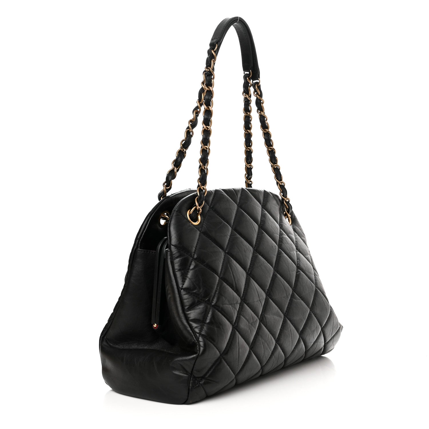 Chanel Aged Calfskin Large Just Mademoiselle Bowling Bag Black 2 of 12