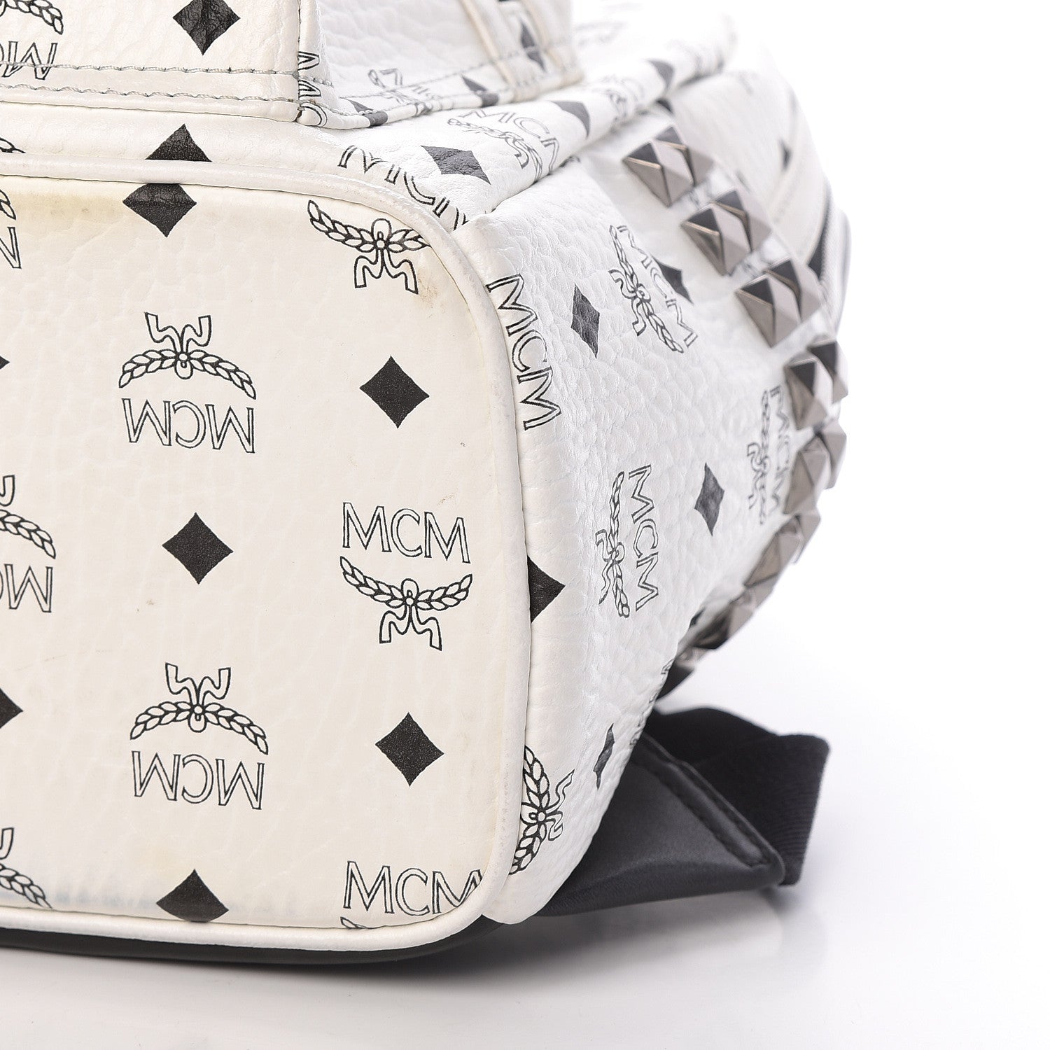 MCM Visetos Small Side Stud Stark Backpack White 10 of 14