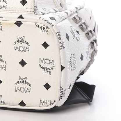 MCM Visetos Small Side Stud Stark Backpack White 10 of 14