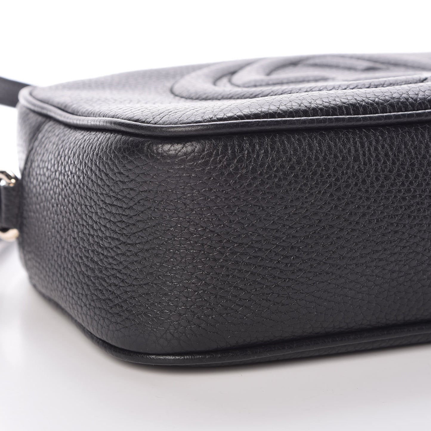 Pebbled Calfskin Small Soho Disco Bag Black