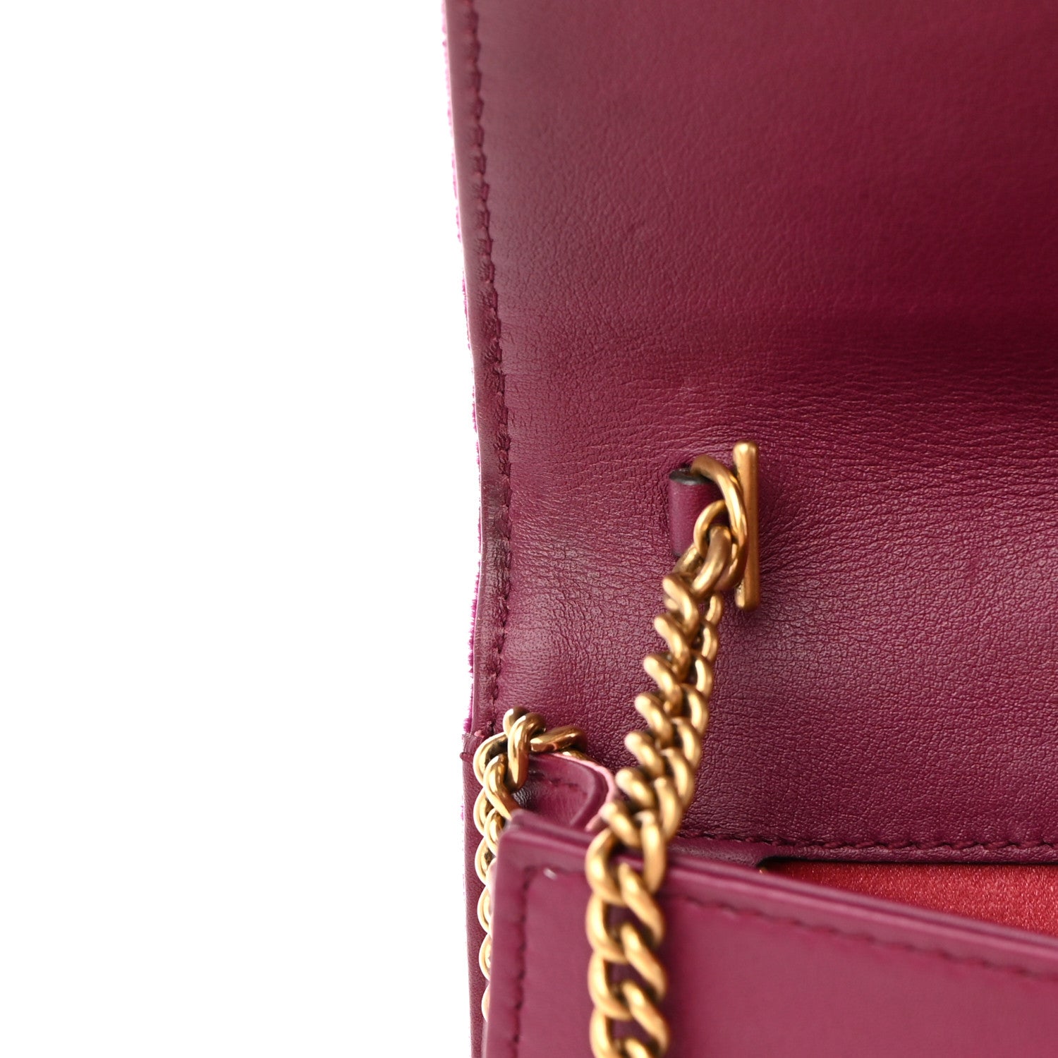 Gucci Velvet Matelasse GG Marmont Mini Bag Fuchsia Violet Cyclamen 12 of 18
