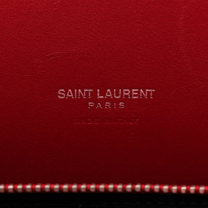 Saint Laurent Calfskin Crocodile Embossed Small Sac de Jour Eros Red 6 of 12