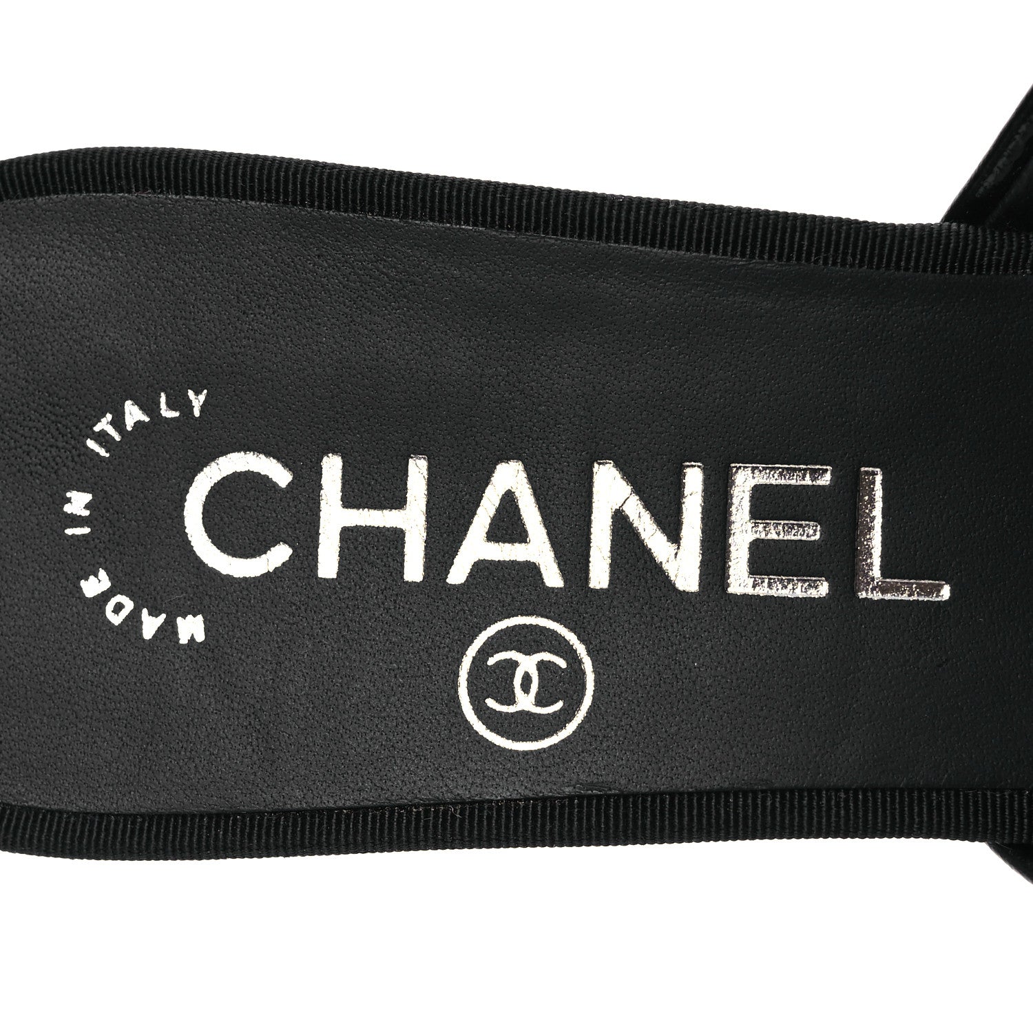 Chanel Calfskin Grosgrain Cap Toe Pearl Mule 36.5 Ecru Black 9 of 11