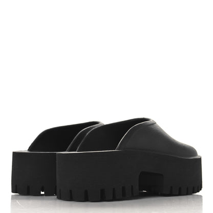 Gucci Rubber GG Monogram Perforated Elea Platform 55mm Lug Sole Sandals 36 Black 5 of 9