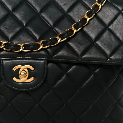 Chanel Lambskin Quilted Jumbo Single Flap Black 10 of 13
