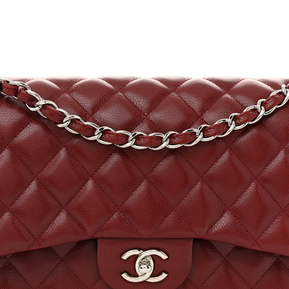 Chanel Caviar Quilted Jumbo Double Flap Dark Red 8 of 12