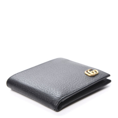 Gucci Calfskin Boar Effect GG Marmont Bi-Fold Wallet Black 3 of 11