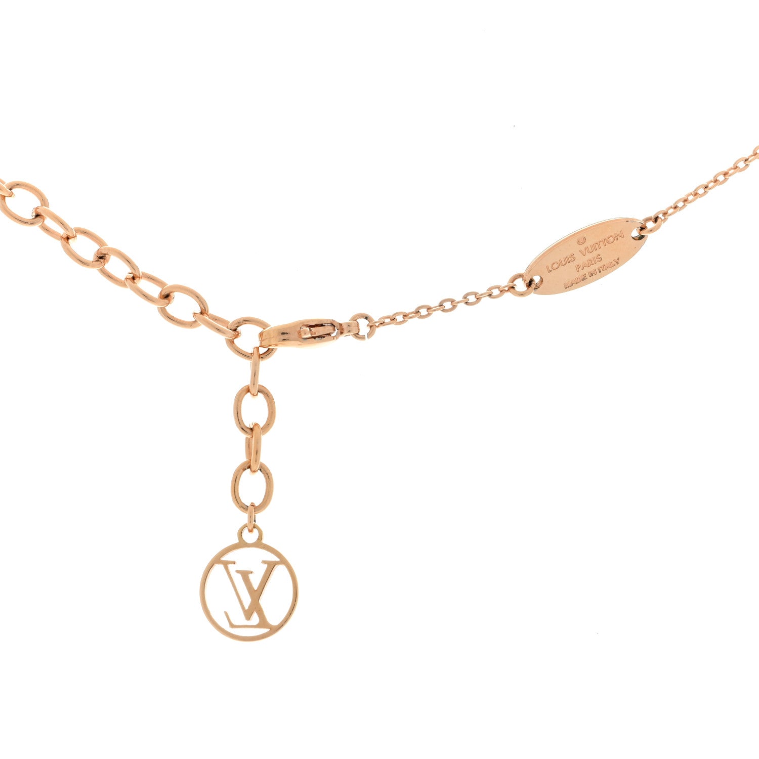 Louis Vuitton Nanogram Name Tag Necklace Pink Gold 3 of 3