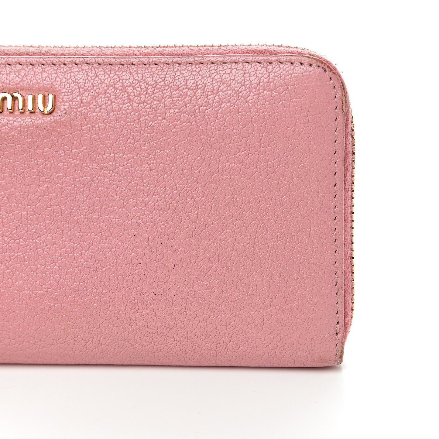 Goatskin Madras Zip Around Wallet Rosa