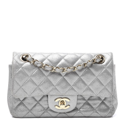 Chanel Iridescent Calfskin Quilted Mini Rectangular Flap Silver 1 of 9