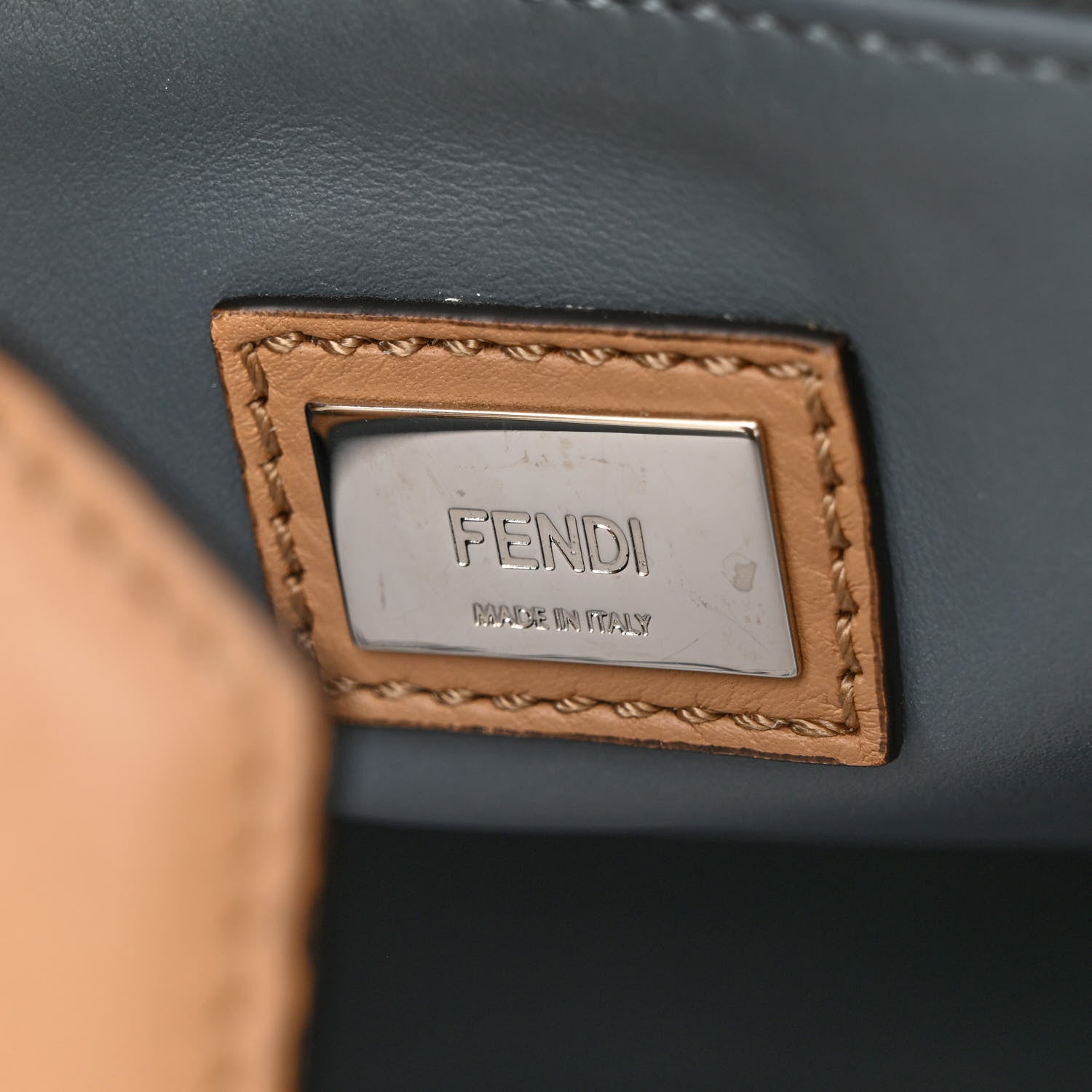 Fendi Vitello Dolce Century Petite 2Jours Tote Cuoio Tempesta 6 of 14