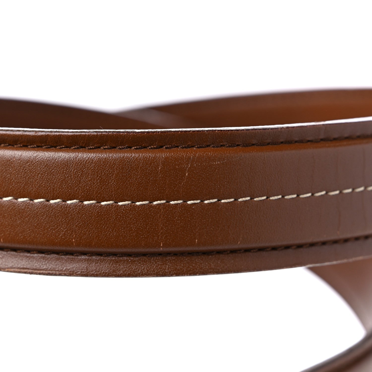 Christian Dior Calfskin Stitched CD Belt 95 38 Brown 5 of 7