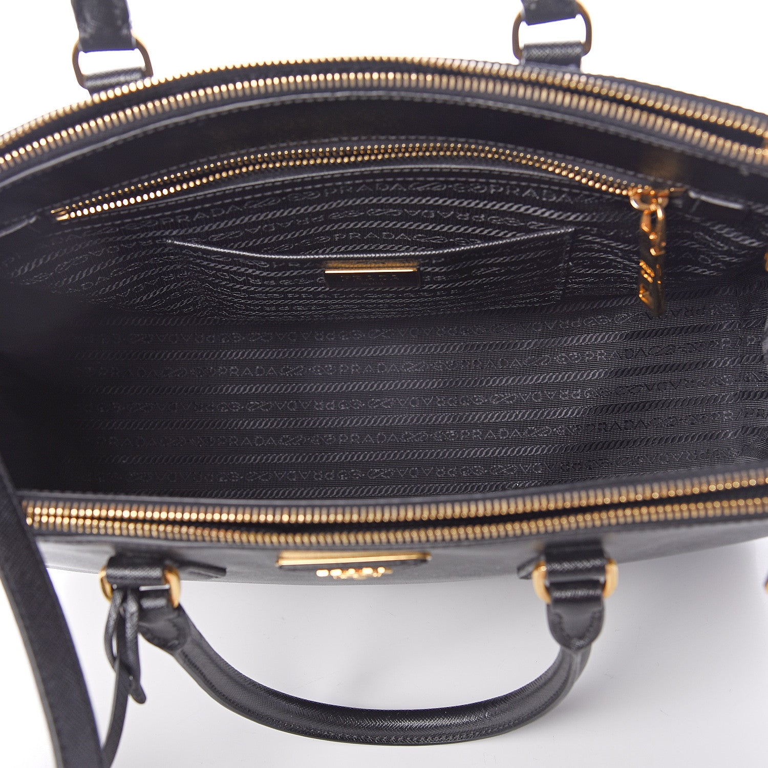 Prada Saffiano Medium Galleria Double Zip Tote Black 4 of 8