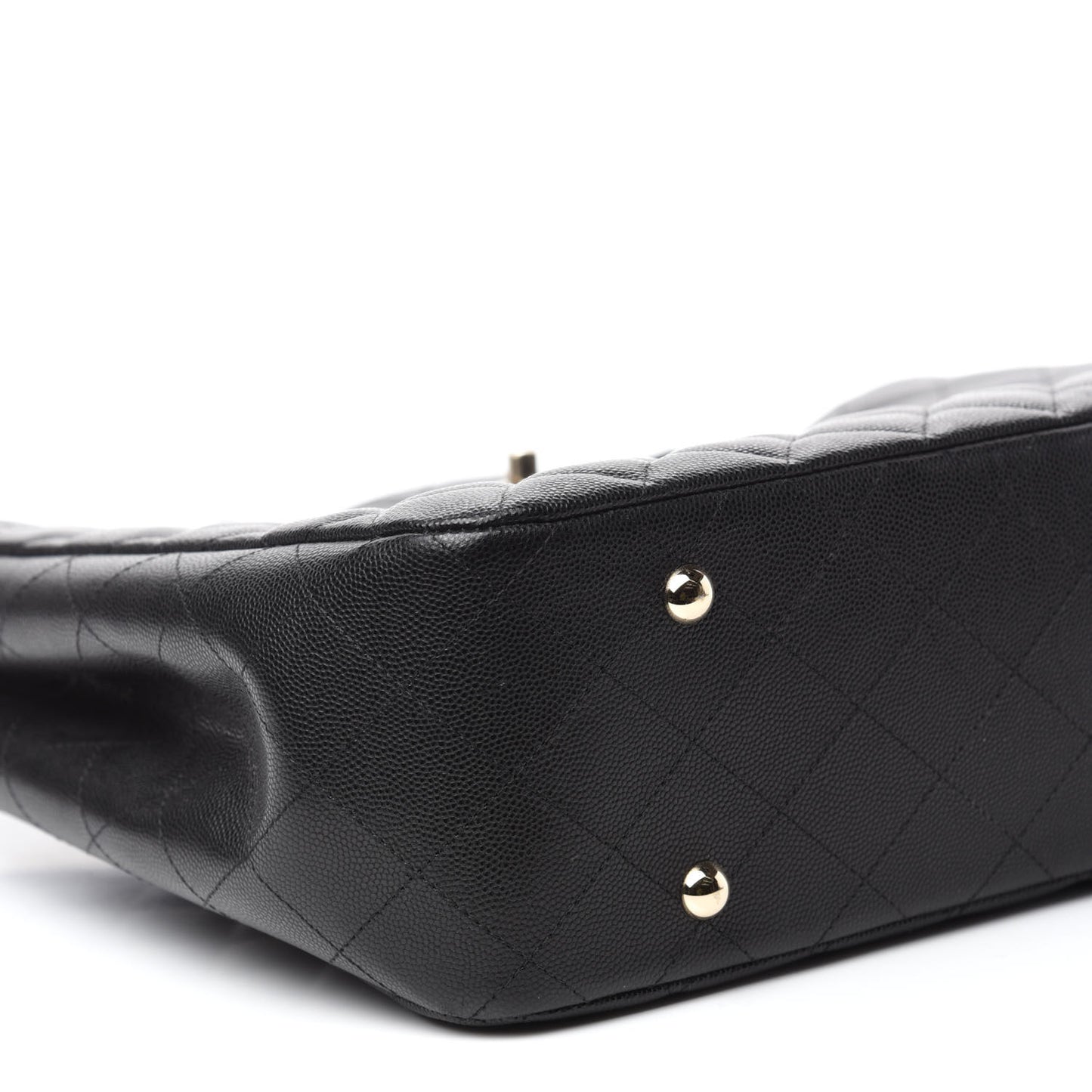 Caviar Quilted Large Classic Shopping Tote Black