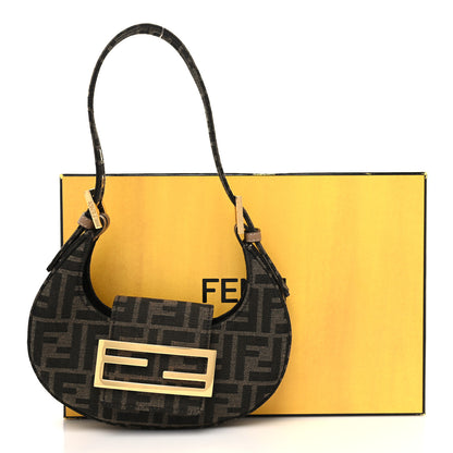 Fendi Fabric Jacquard FF 1974 Mini Cookie Hobo Bag Tobacco Moro 11 of 11