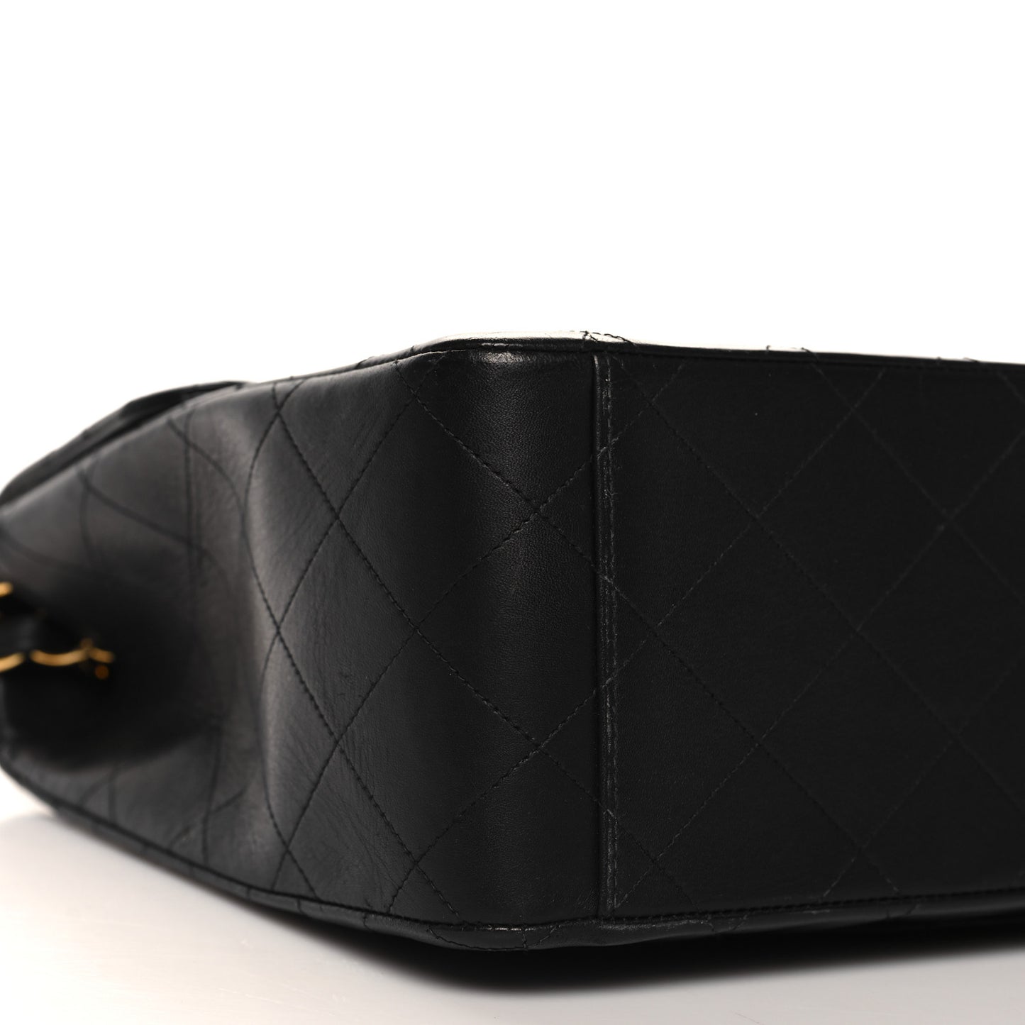Lambskin Quilted XL Jumbo Single Flap Black