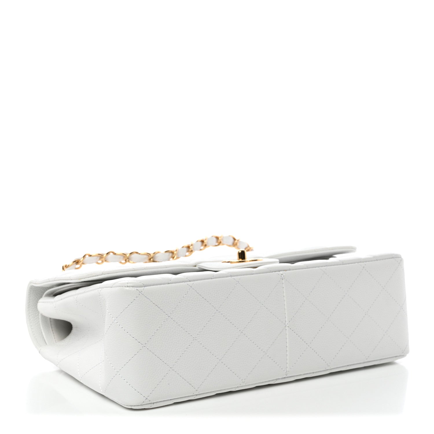 Chanel Caviar Quilted Jumbo Double Flap White 4 of 11