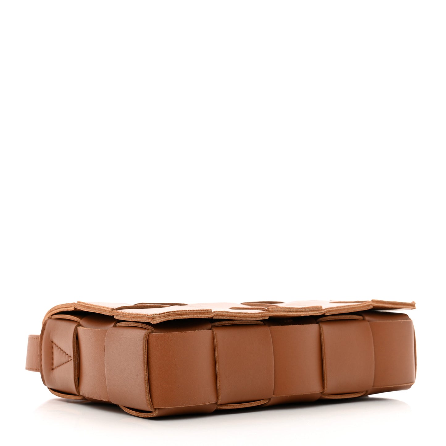 Lambskin Maxi Intrecciato Cassette Crossbody Bag Caramel